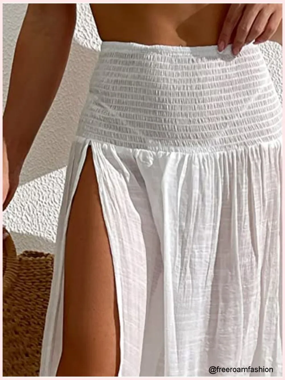 Semi-Sheer High Slit Maxi Swimsuit Coverup Skirt Beach Vacation